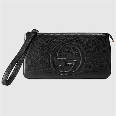 gucci soho leather clutch|gucci soho clutch black.